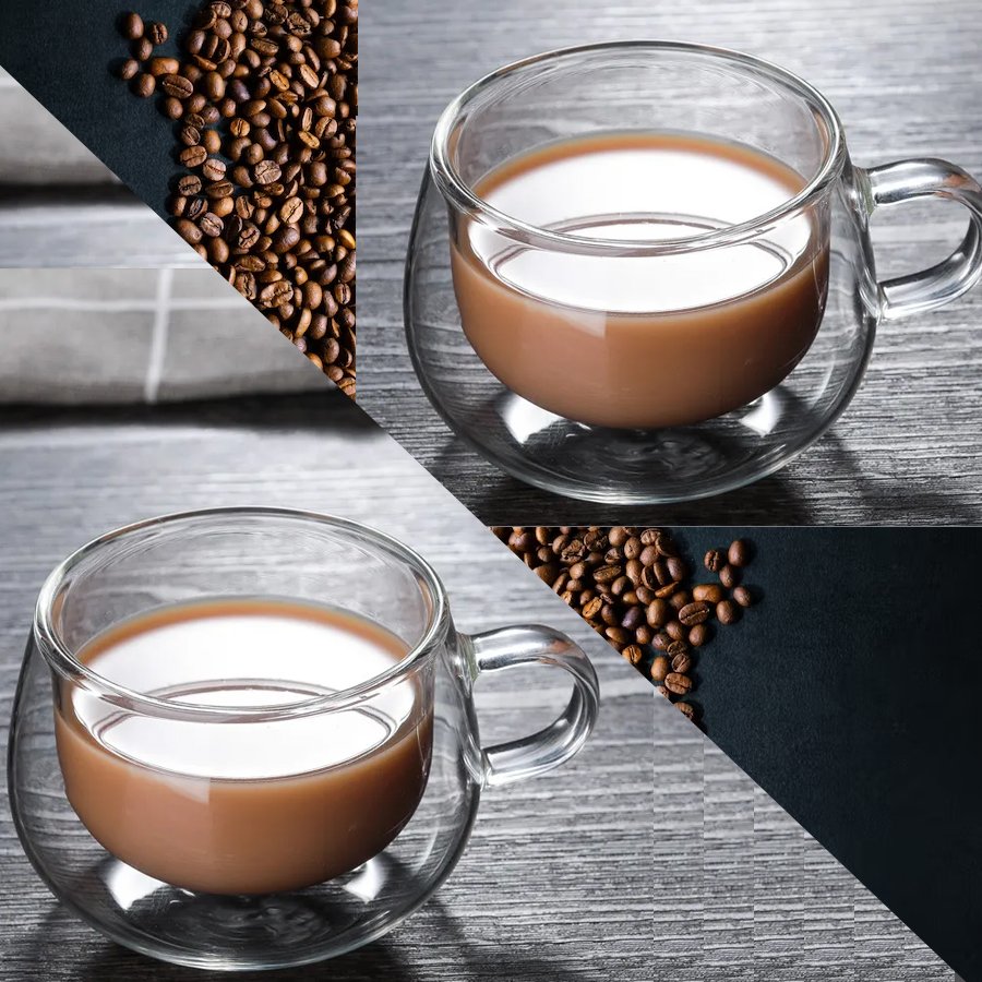 1 Tasse double paroi 30 ml verre, café, expresso standard, poignée de degré  de chaleur, tasse pour latte, cappuccino, eau, cadeau